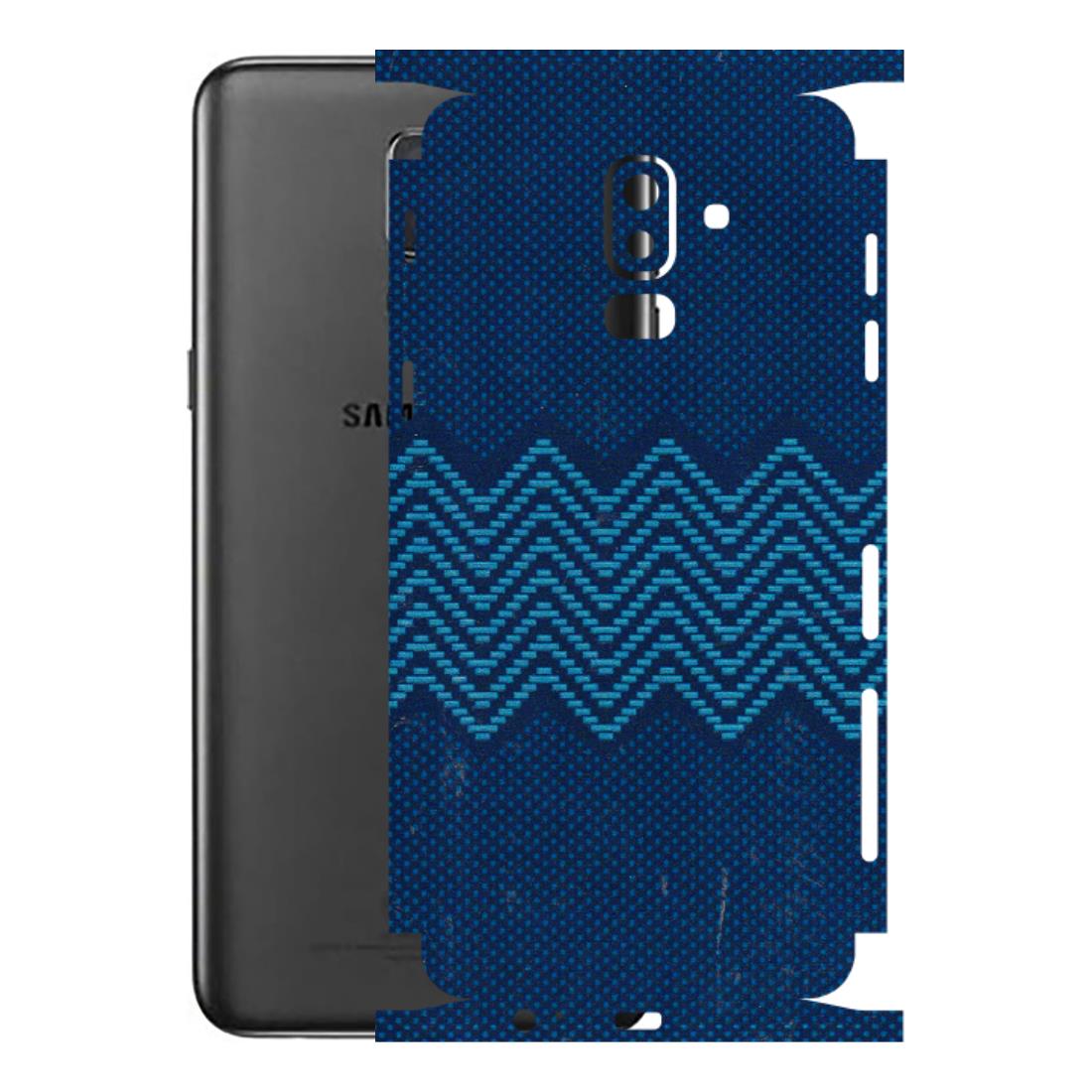 Samsung M/F/Note/Flip and C Phone Skins (All Models) - Blue Sober Waves - 3D Embossed Finish (L-306) Samsung Galaxy J8 2018