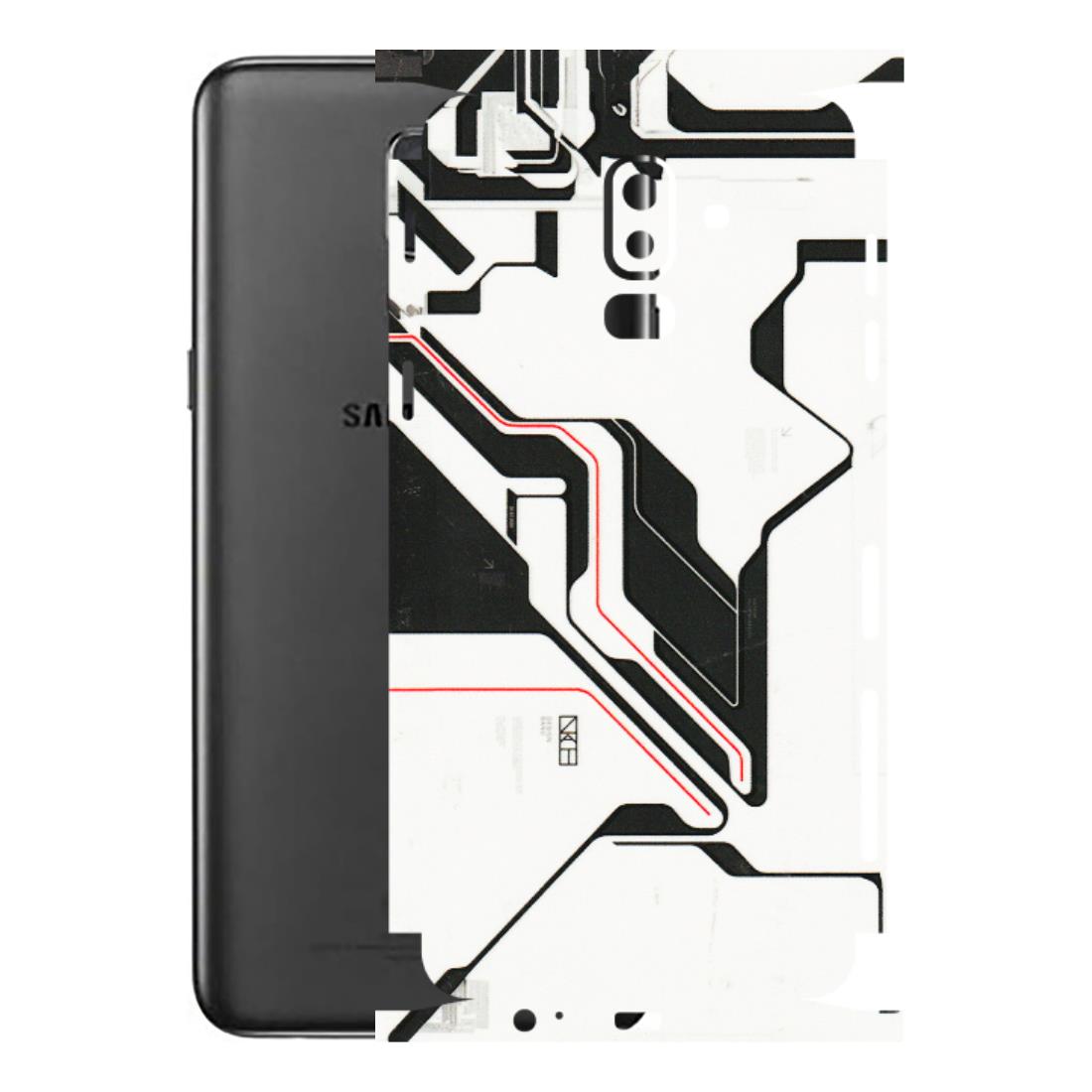 Samsung M/F/Note/Flip and C Phone Skins (All Models) - White Techy Logo - 3D Embossed Finish (L-312) Samsung Galaxy J8 2018