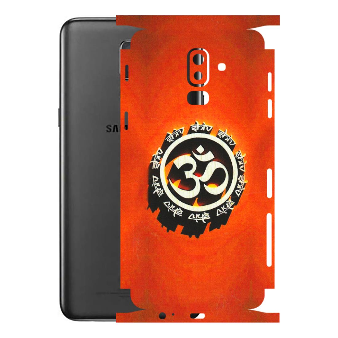 Samsung M/F/Note/Flip and C Phone Skins (All Models) - Aum Shiv Orange - 3D Embossed Finish (L-32) Samsung Galaxy J8 2018