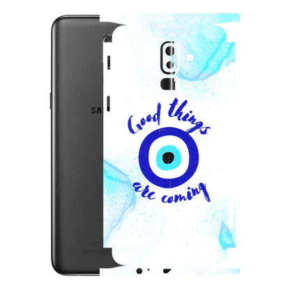 Samsung M/F/Note/Flip and C Phone Skins (All Models) - Evil Eye Good Things Are Coming - 3D Embossed Finish (L-322) Samsung Galaxy J8 2018