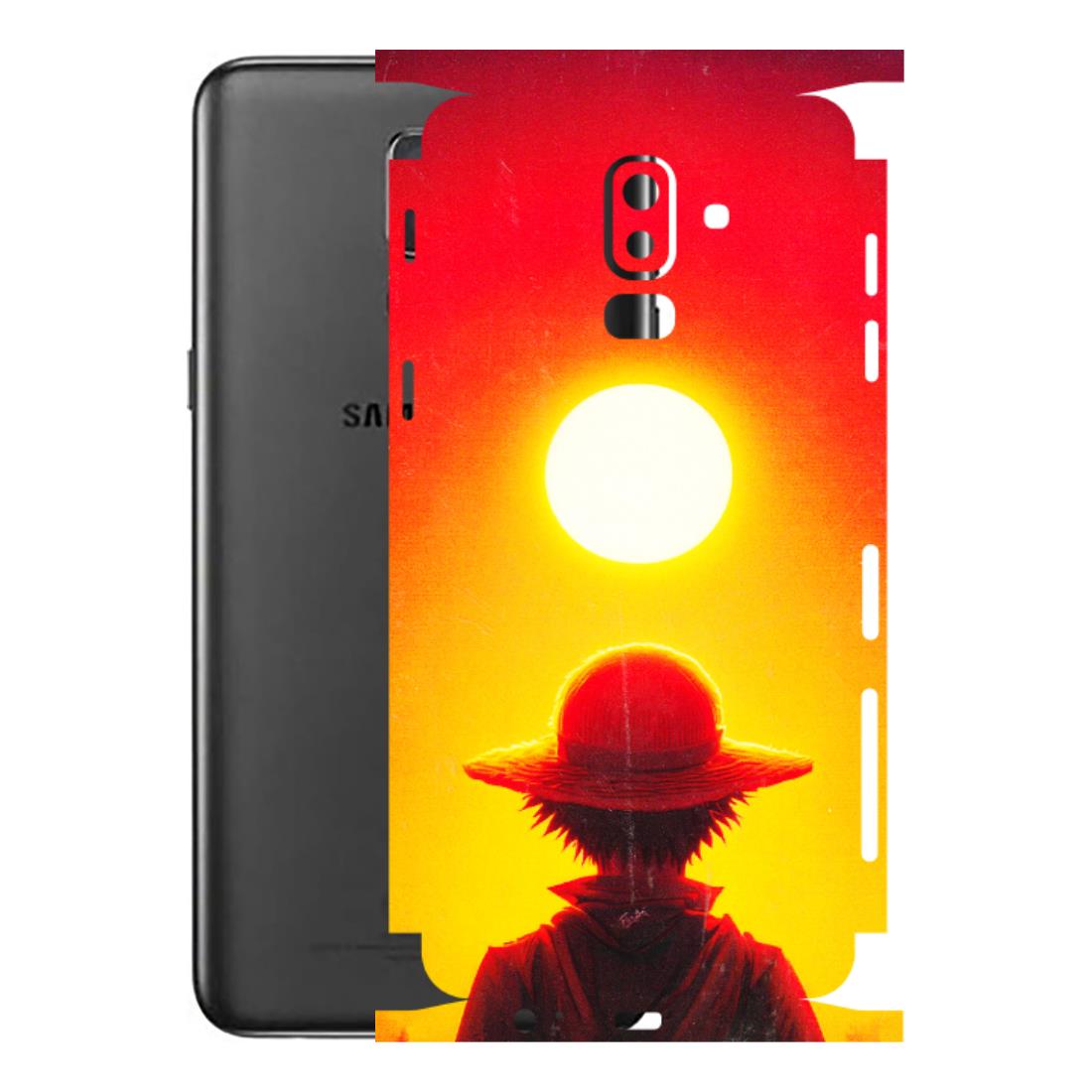 Samsung M/F/Note/Flip and C Phone Skins (All Models) - Cool Sunset With Monkey D.Luffy Anime - 3D Embossed Finish (L-329) Samsung Galaxy J8 2018
