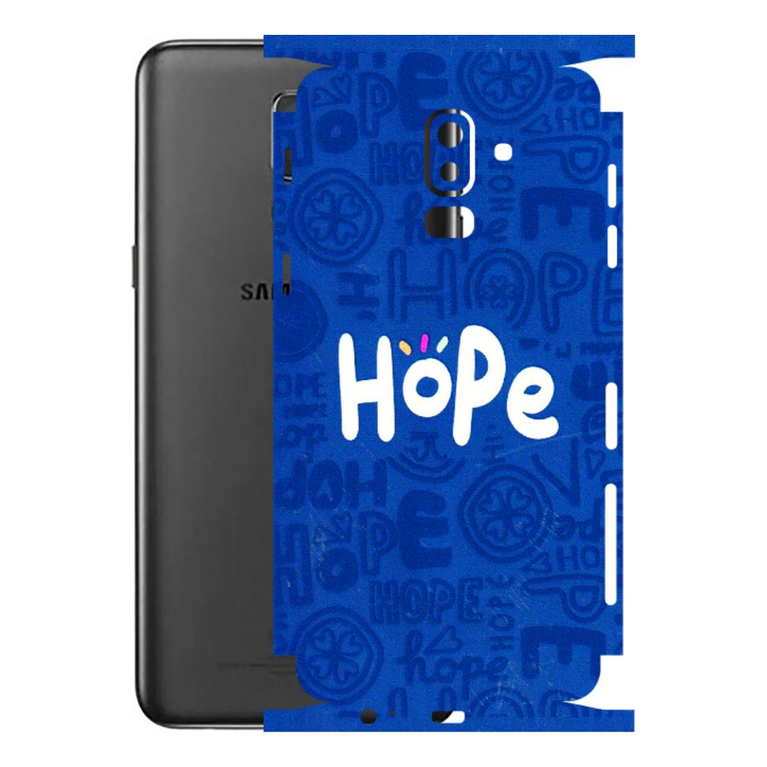 Samsung M/F/Note/Flip and C Phone Skins (All Models) - Hope Doodles Blue - 3D Embossed Finish (L-43) Samsung Galaxy J8 2018