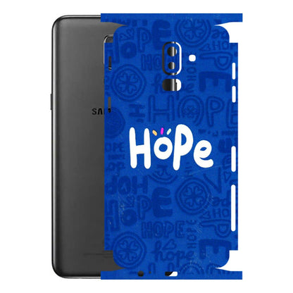 Samsung M/F/Note/Flip and C Phone Skins (All Models) - Hope Doodles Blue - 3D Embossed Finish (L-43) Samsung Galaxy J8 2018