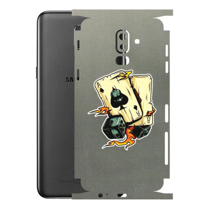 Samsung M/F/Note/Flip and C Phone Skins (All Models) - Grey Cards Of Ace - 3D Embossed Finish (L-77) Samsung Galaxy J8 2018