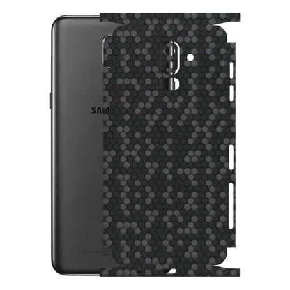 Samsung M/F/Note/Flip and C Phone Skins (All Models) - Black Grey Honeycomb Sober - 3D Embossed Finish (L-85) Samsung Galaxy J8 2018