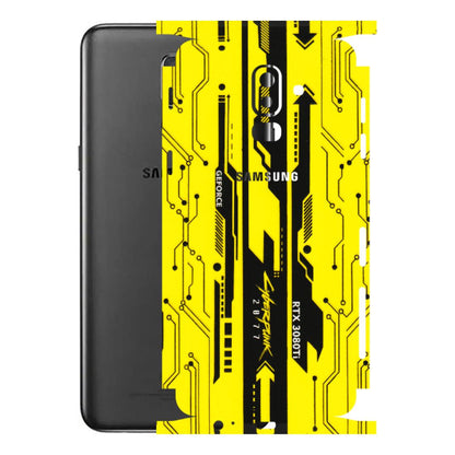 Samsung M/F/Note/Flip and C Phone Skins (All Models) - Yellow Cyberpunk - 3D Embossed Finish (L-93) Samsung Galaxy J8 2018