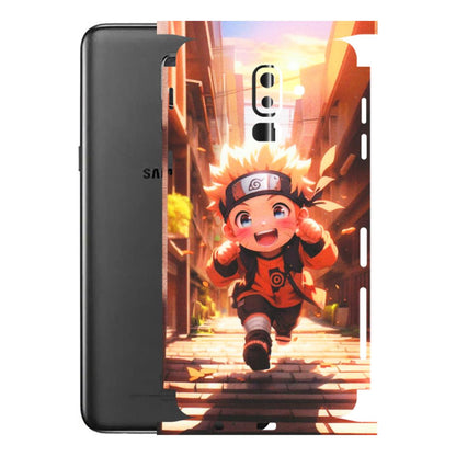 Samsung M/F/Note/Flip and C Phone Skins (All Models) - Naruto Cute Toon Running - Matte Finish (M-04) Samsung Galaxy J8 2018