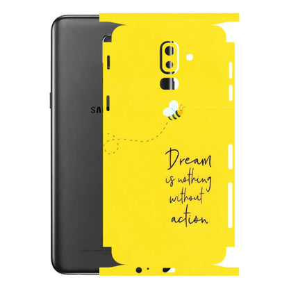 Samsung M/F/Note/Flip and C Phone Skins (All Models) - Dream Is Nothing Without Action - Matte Finish (M-138) Samsung Galaxy J8 2018
