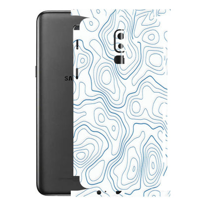 Samsung M/F/Note/Flip and C Phone Skins (All Models) - Blue And White Swirls - Matte Finish (M-139) Samsung Galaxy J8 2018