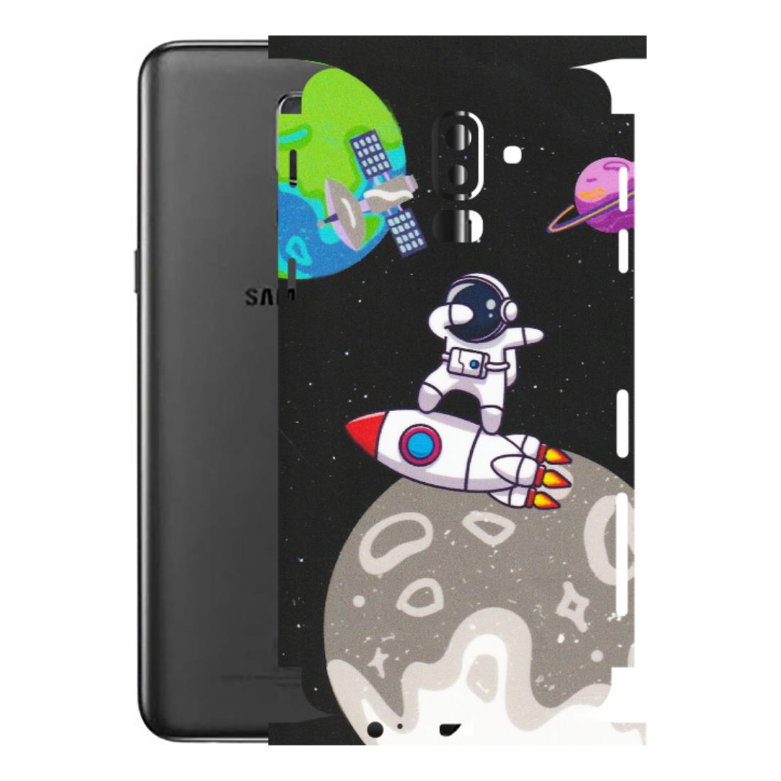 Samsung M/F/Note/Flip and C Phone Skins (All Models) - Astronaut Vibing Toon Running - Matte Finish (M-39) Samsung Galaxy J8 2018