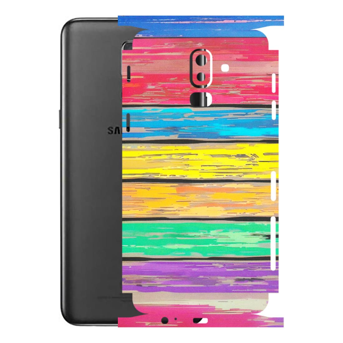 Samsung M/F/Note/Flip and C Phone Skins (All Models) - Multi Colour Wooden Wall - Matte Finish (M-96) Samsung Galaxy J8 2018