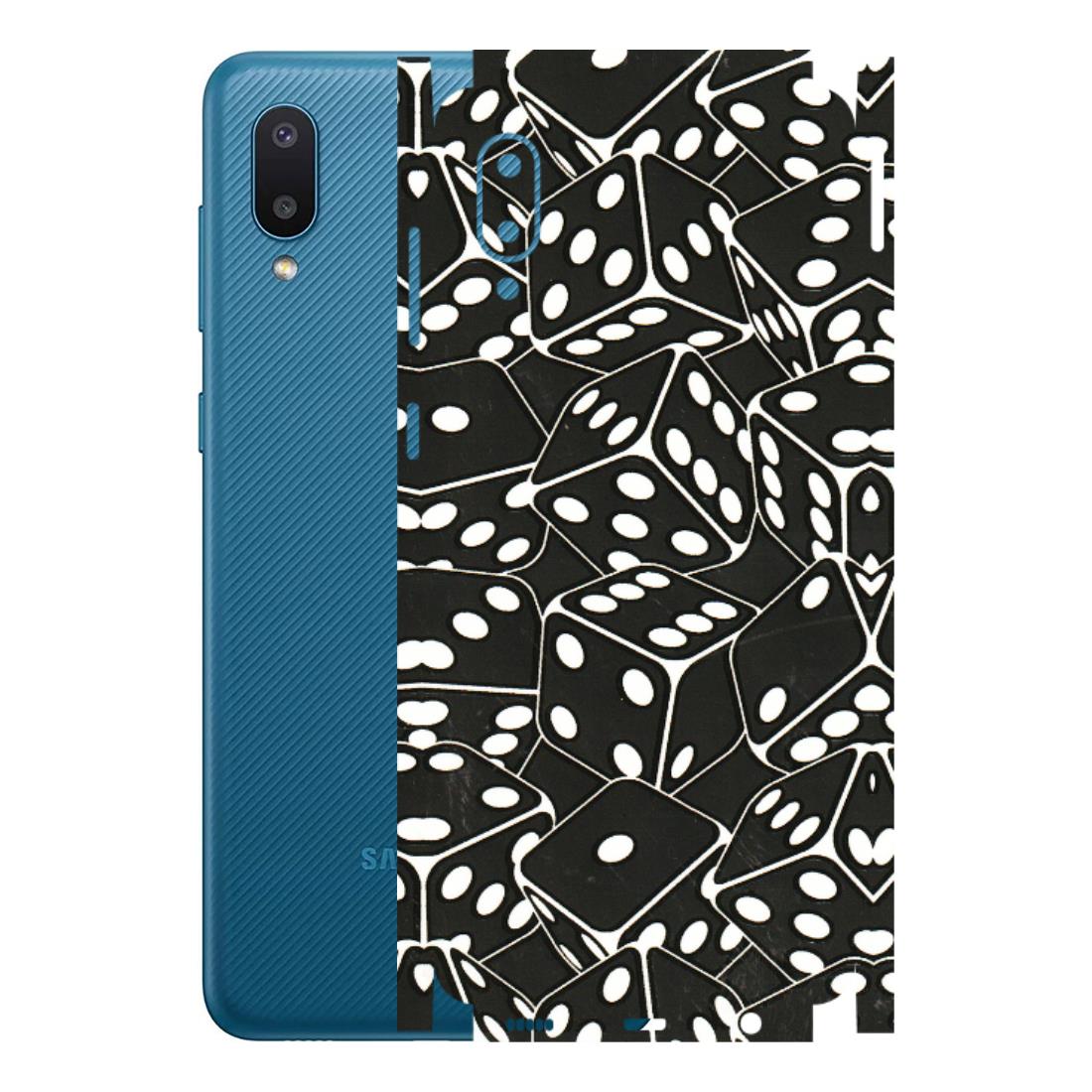 Samsung M/F/Note/Flip and C Phone Skins (All Models) - Big Black Dices - 3D Embossed Finish (L-106) Samsung Galaxy M02