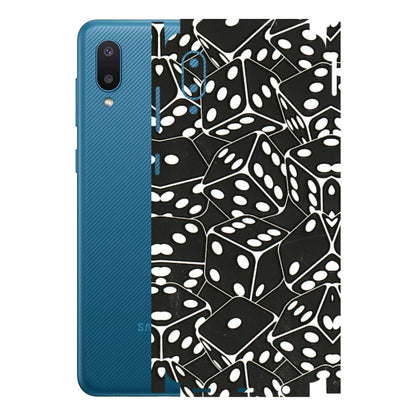Samsung M/F/Note/Flip and C Phone Skins (All Models) - Big Black Dices - 3D Embossed Finish (L-106) Samsung Galaxy M02