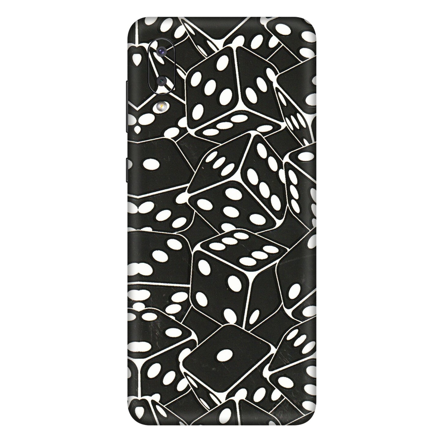 Samsung M/F/Note/Flip and C Phone Skins (All Models) - Big Black Dices - 3D Embossed Finish (L-106) Samsung Galaxy M02