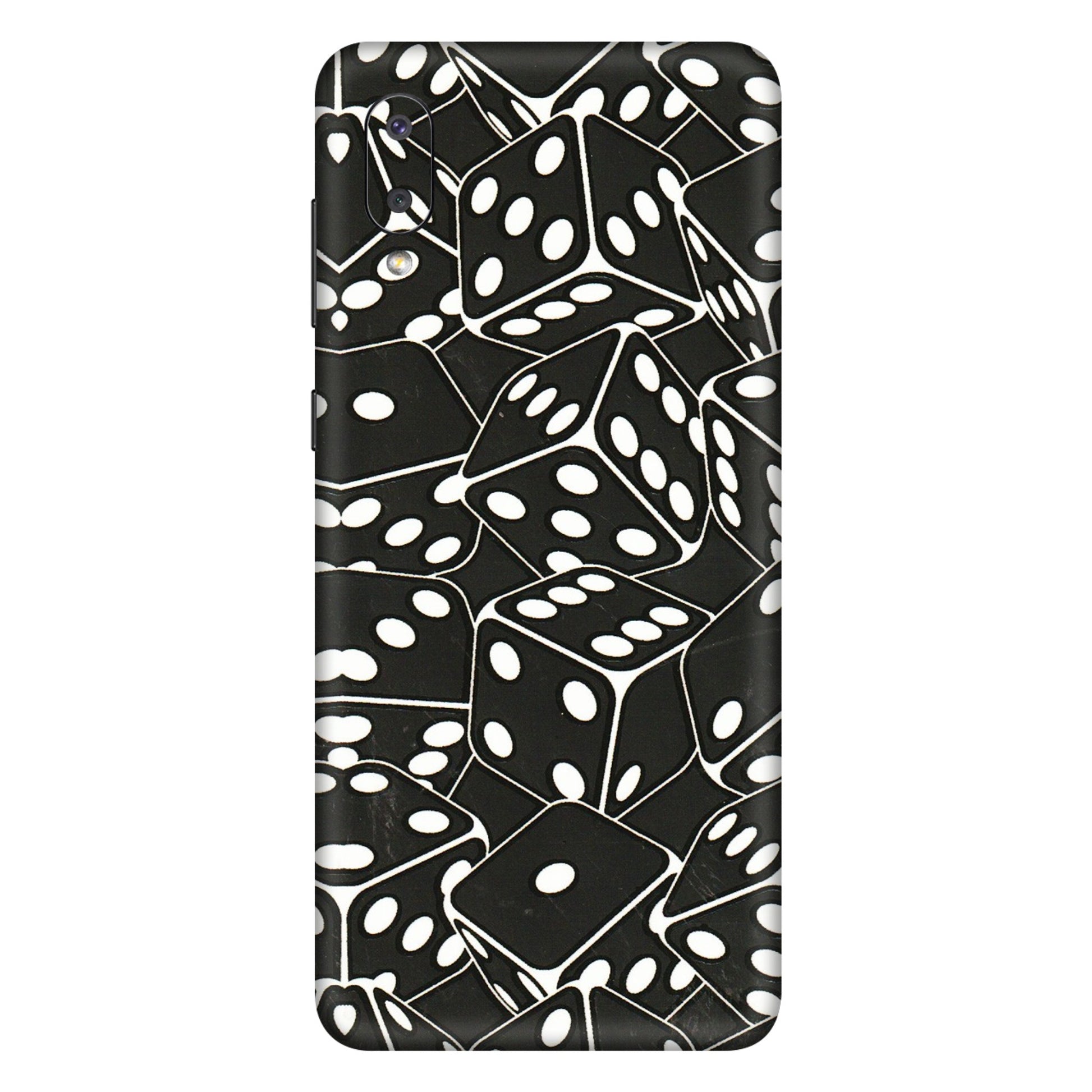 Samsung M/F/Note/Flip and C Phone Skins (All Models) - Big Black Dices - 3D Embossed Finish (L-106) Samsung Galaxy M02