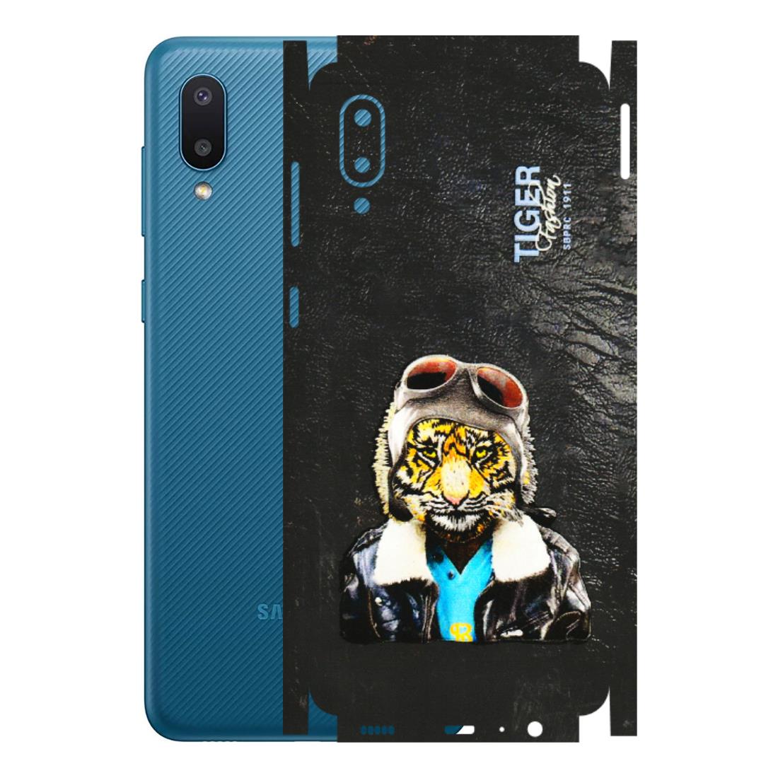 Samsung M/F/Note/Flip and C Phone Skins (All Models) - Rider Tiger - 3D Embossed Finish (L-113) Samsung Galaxy M02