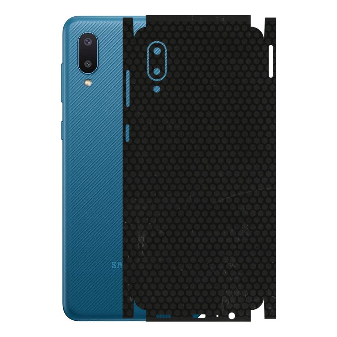 Samsung M/F/Note/Flip and C Phone Skins (All Models) - Black honeycomb - 3D Embossed Finish (L-114) Samsung Galaxy M02