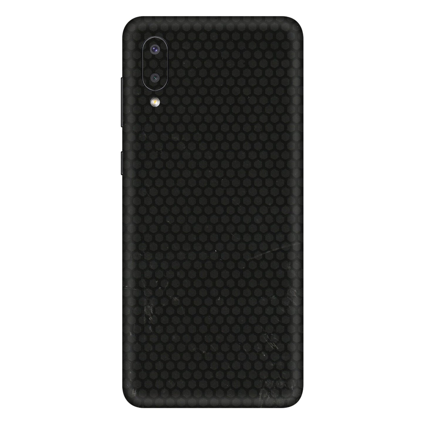 Samsung M/F/Note/Flip and C Phone Skins (All Models) - Black honeycomb - 3D Embossed Finish (L-114) Samsung Galaxy M02