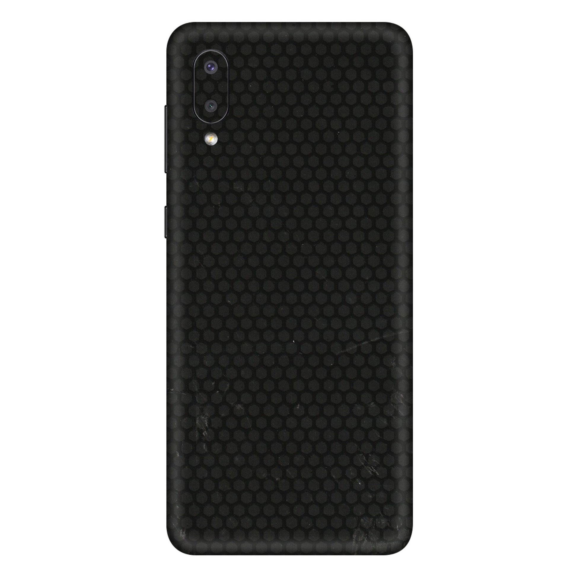 Samsung M/F/Note/Flip and C Phone Skins (All Models) - Black honeycomb - 3D Embossed Finish (L-114) Samsung Galaxy M02