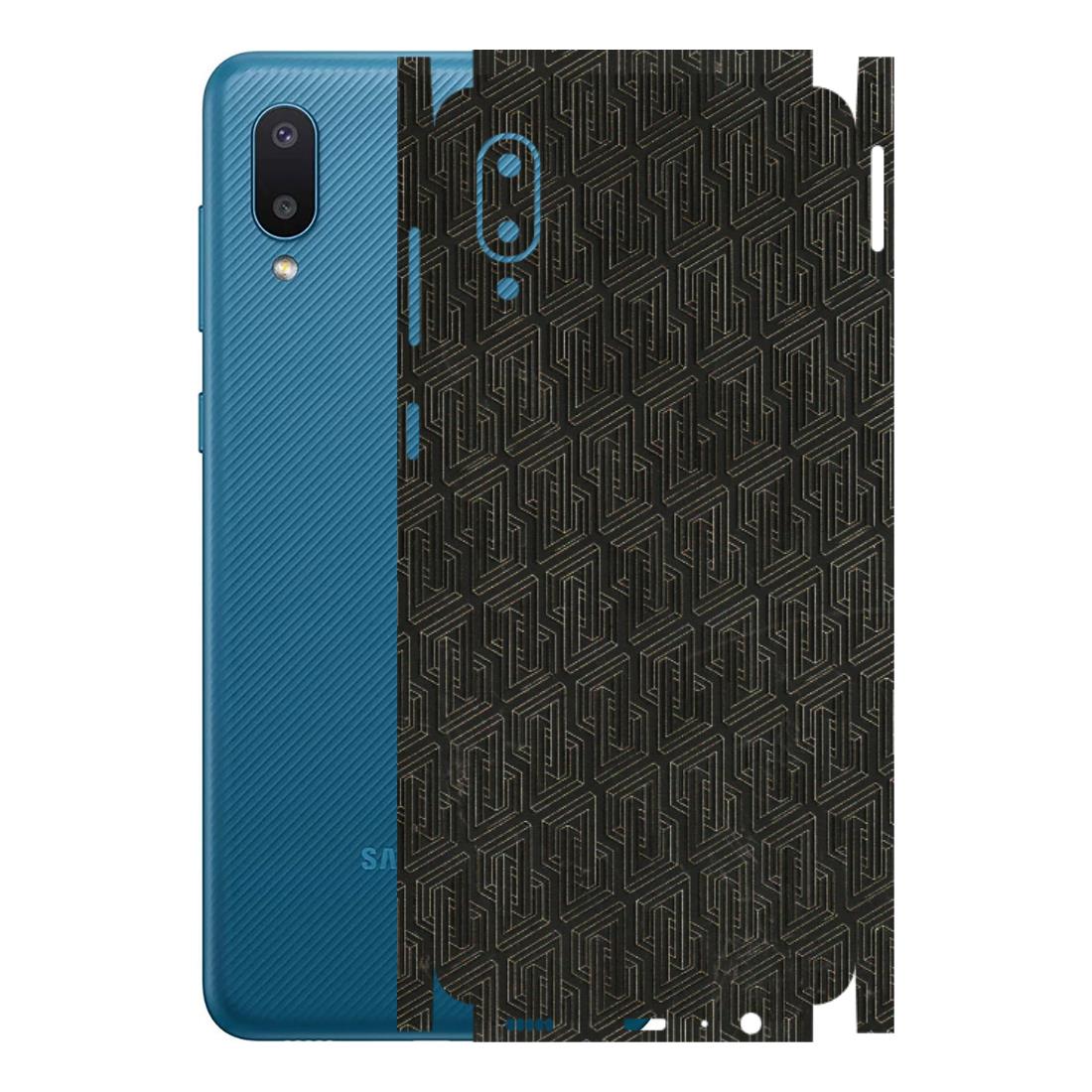 Samsung M/F/Note/Flip and C Phone Skins (All Models) - Black Abstract Pattern - 3D Embossed Finish (L-117) Samsung Galaxy M02