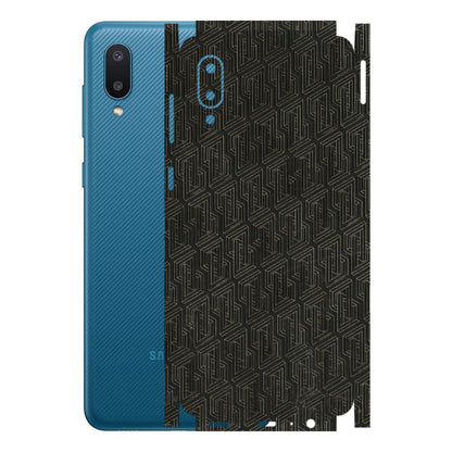Samsung M/F/Note/Flip and C Phone Skins (All Models) - Black Abstract Pattern - 3D Embossed Finish (L-117) Samsung Galaxy M02