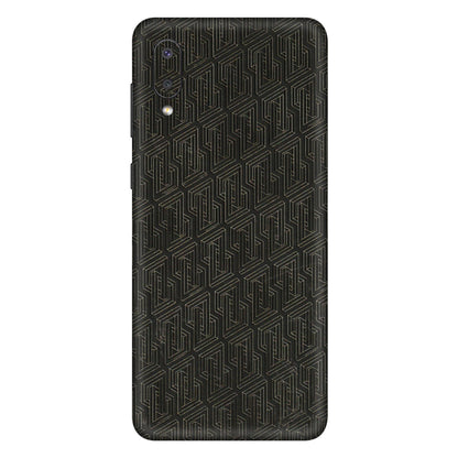 Samsung M/F/Note/Flip and C Phone Skins (All Models) - Black Abstract Pattern - 3D Embossed Finish (L-117) Samsung Galaxy M02
