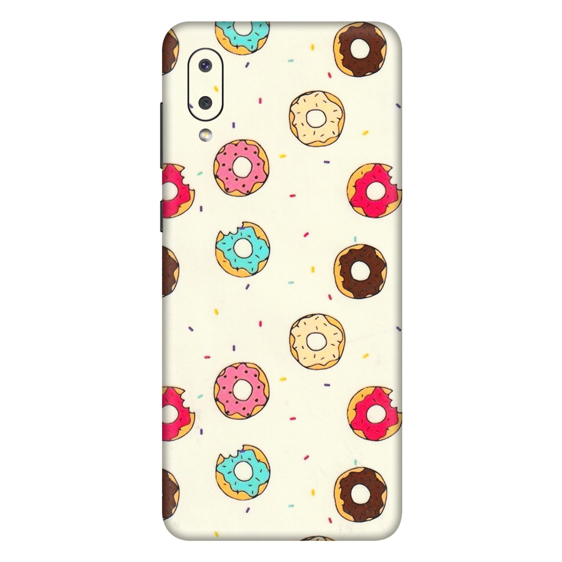 Samsung M/F/Note/Flip and C Phone Skins (All Models) - Mini Donuts Doodle Art - 3D Embossed Finish (L-122) Samsung Galaxy M02