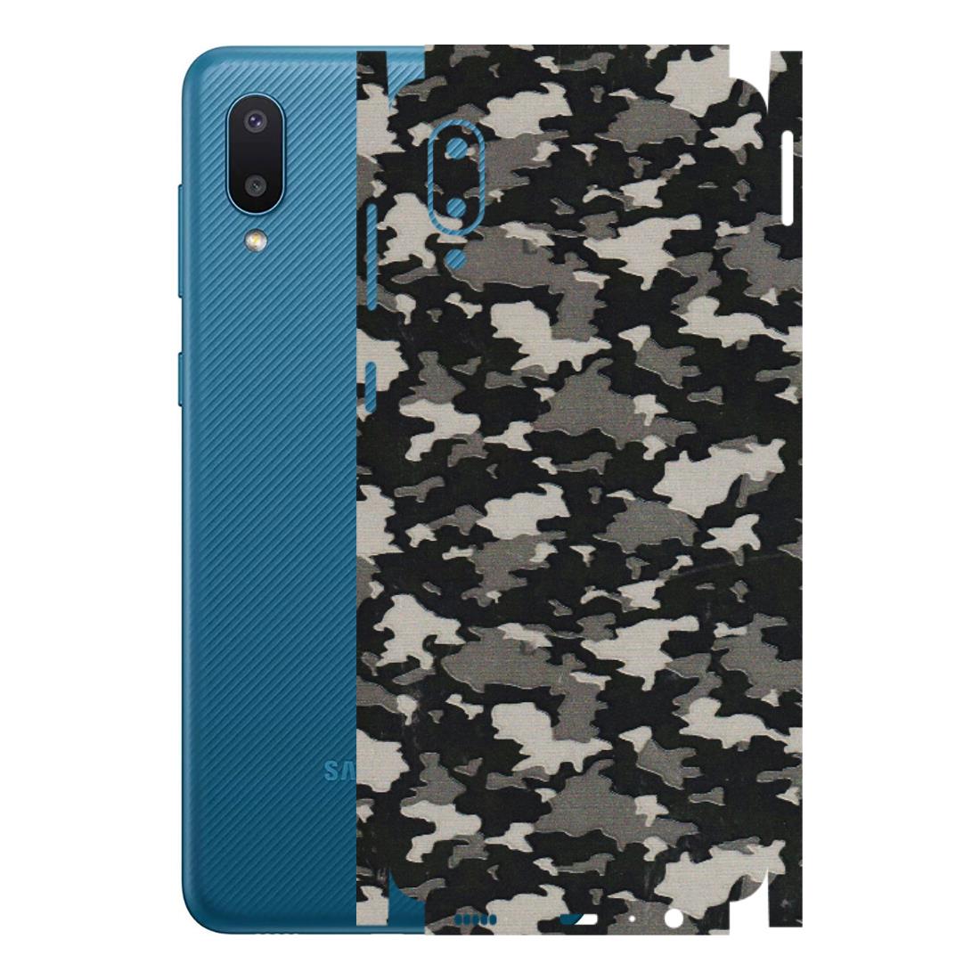 Samsung M/F/Note/Flip and C Phone Skins (All Models) - Black/Grey Camoflaunge - 3D Embossed Finish (L-142) Samsung Galaxy M02