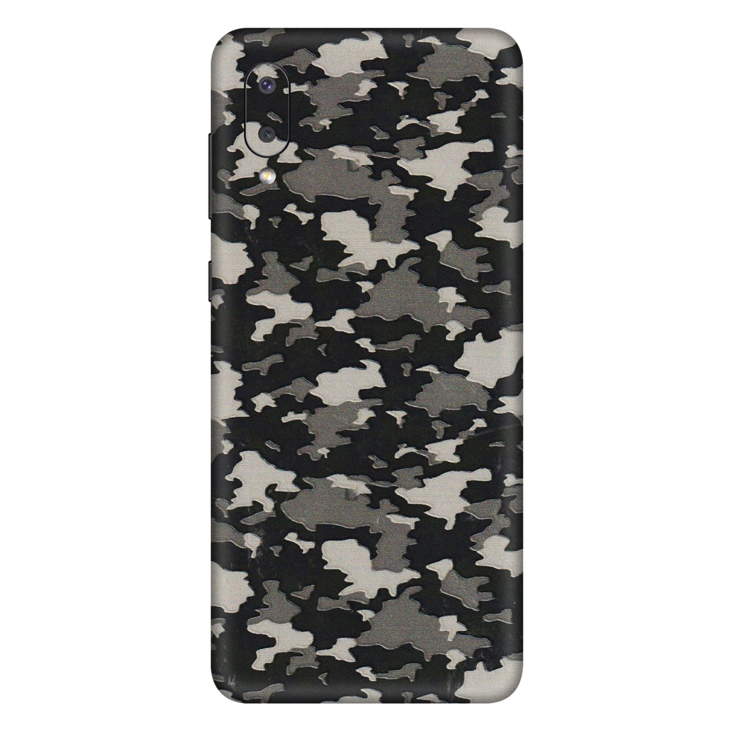 Samsung M/F/Note/Flip and C Phone Skins (All Models) - Black/Grey Camoflaunge - 3D Embossed Finish (L-142) Samsung Galaxy M02