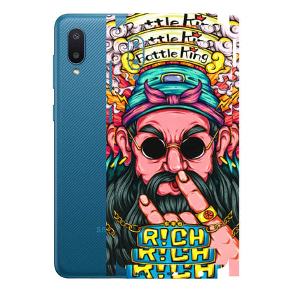 Samsung M/F/Note/Flip and C Phone Skins (All Models) - Battle King Dude Face - 3D Embossed Finish (L-178) Samsung Galaxy M02