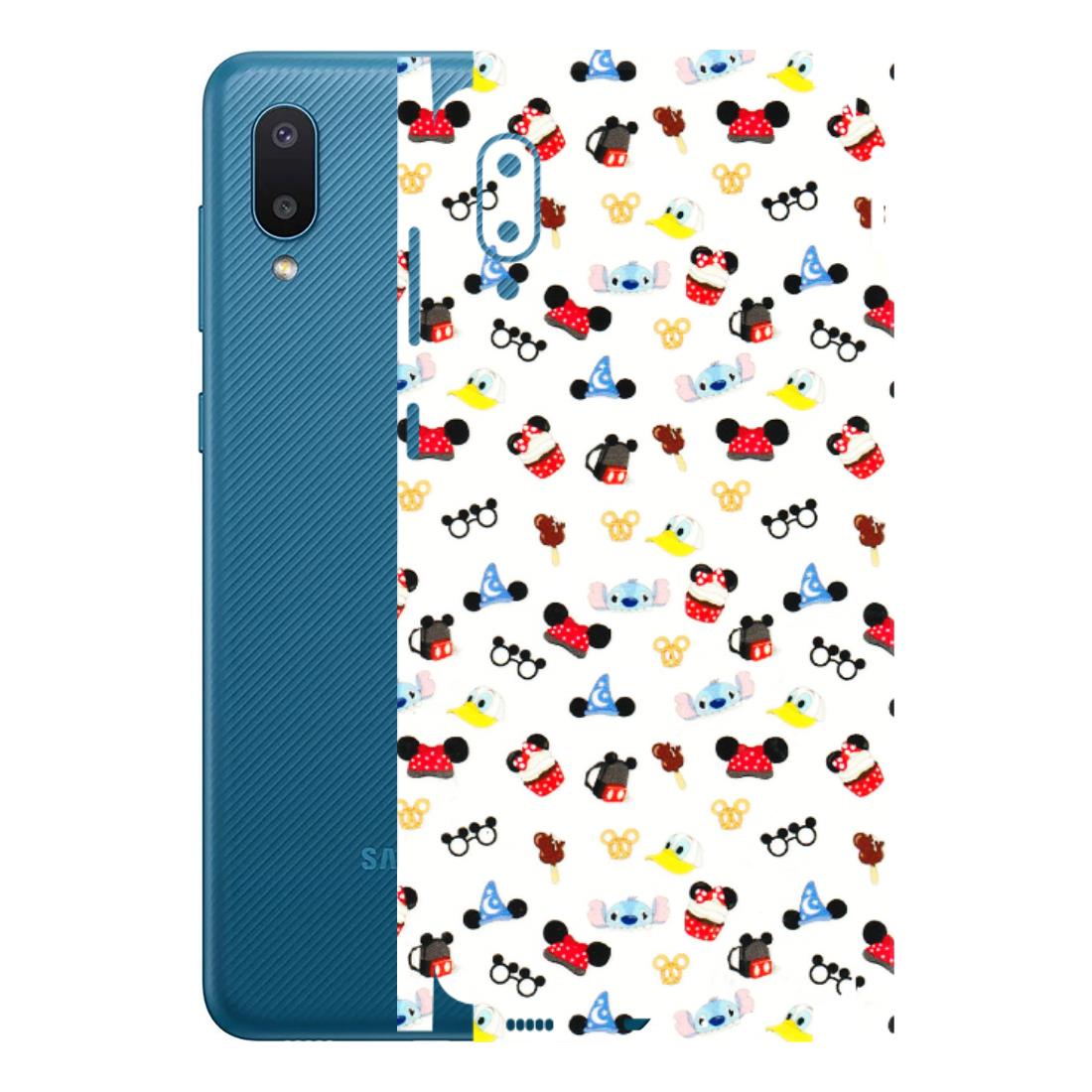 Samsung M/F/Note/Flip and C Phone Skins (All Models) - Minnie Mouse & Donald Doodles s - 3D Embossed Finish (L-194) Samsung Galaxy M02