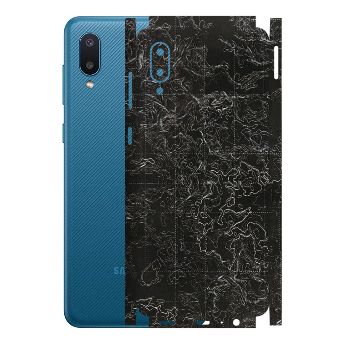 Samsung M/F/Note/Flip and C Phone Skins (All Models) - Black map Texture - 3D Embossed Finish (L-201) Samsung Galaxy M02