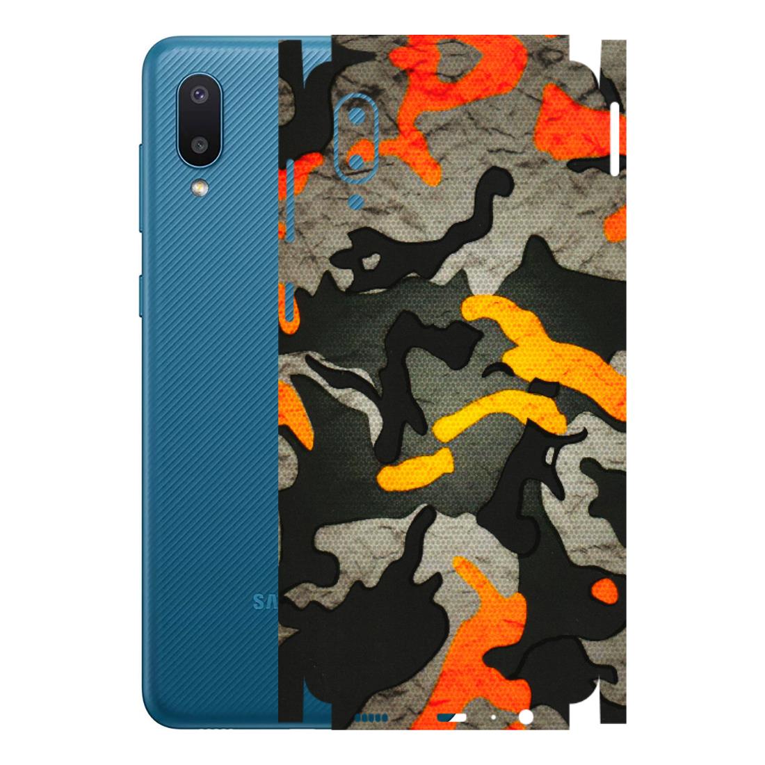 Samsung M/F/Note/Flip and C Phone Skins (All Models) - Orange Camouflage - 3D Embossed Finish (L-204) Samsung Galaxy M02