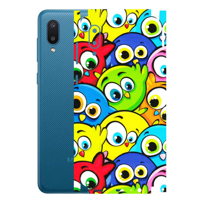 Samsung M/F/Note/Flip and C Phone Skins (All Models) - Cute Fluffy Birds - 3D Embossed Finish (L-213) Samsung Galaxy M02