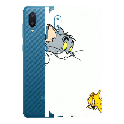 Samsung M/F/Note/Flip and C Phone Skins (All Models) - Cute Tom And Jerry - 3D Embossed Finish (L-220) Samsung Galaxy M02