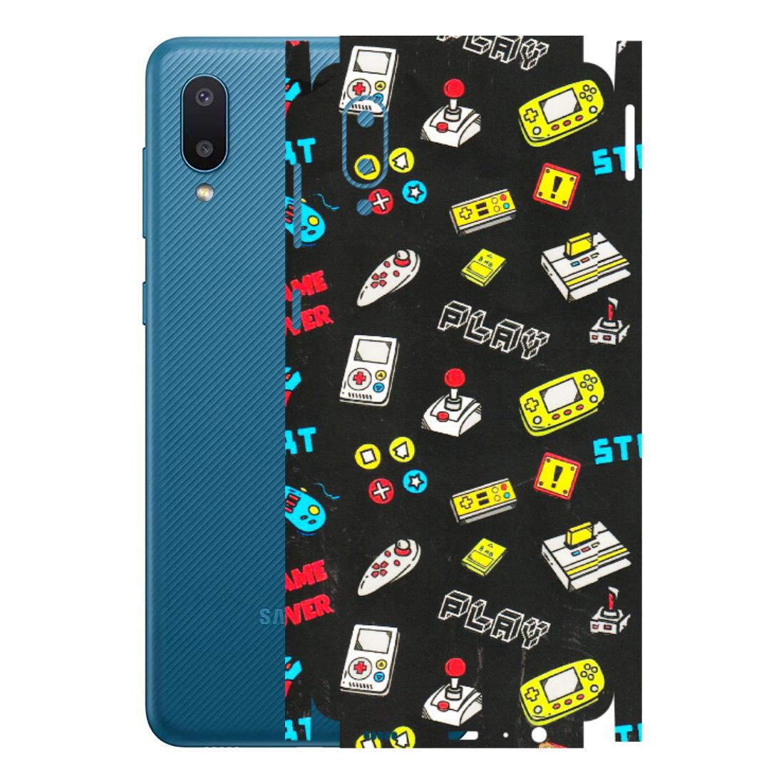 Samsung M/F/Note/Flip and C Phone Skins (All Models) - Gaming Doodles - 3D Embossed Finish (L-224) Samsung Galaxy M02