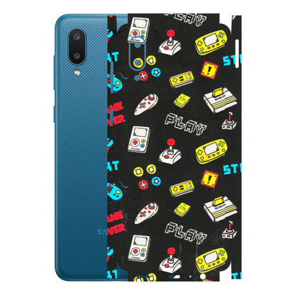 Samsung M/F/Note/Flip and C Phone Skins (All Models) - Gaming Doodles - 3D Embossed Finish (L-224) Samsung Galaxy M02