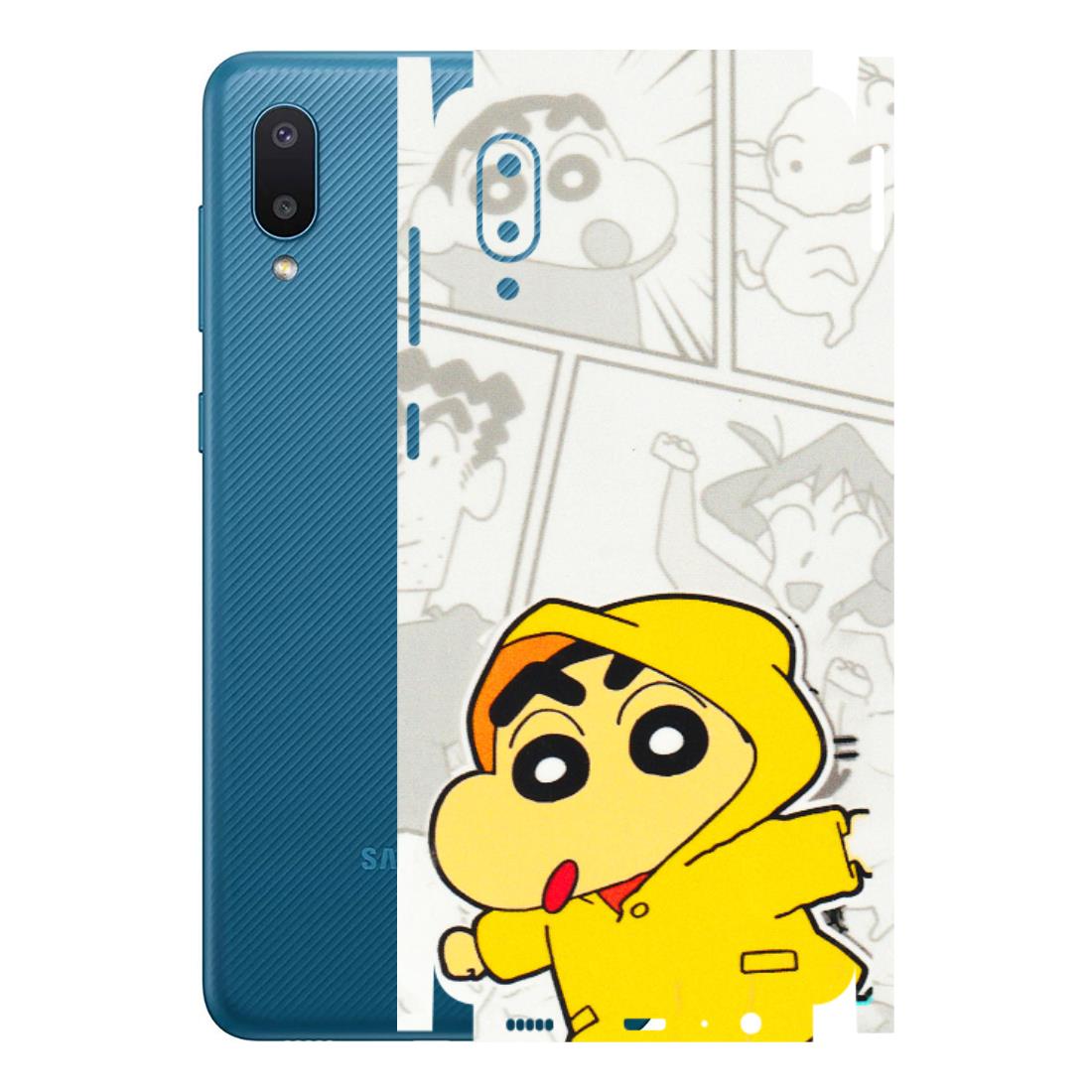 Samsung M/F/Note/Flip and C Phone Skins (All Models) - Yellow Shinchan Comic - 3D Embossed Finish (L-246) Samsung Galaxy M02