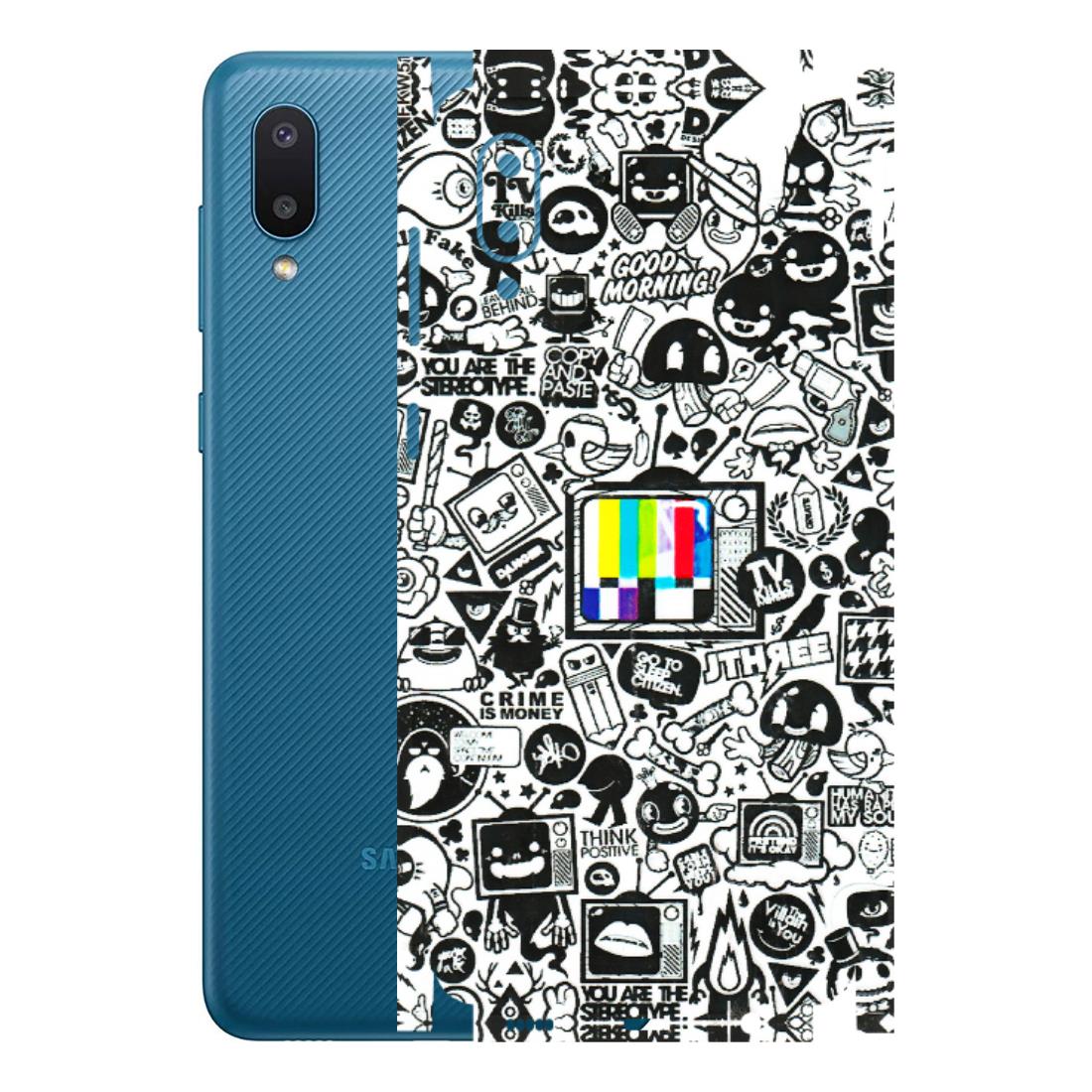 Samsung M/F/Note/Flip and C Phone Skins (All Models) - Doodles Positive Art - 3D Embossed Finish (L-263) Samsung Galaxy M02