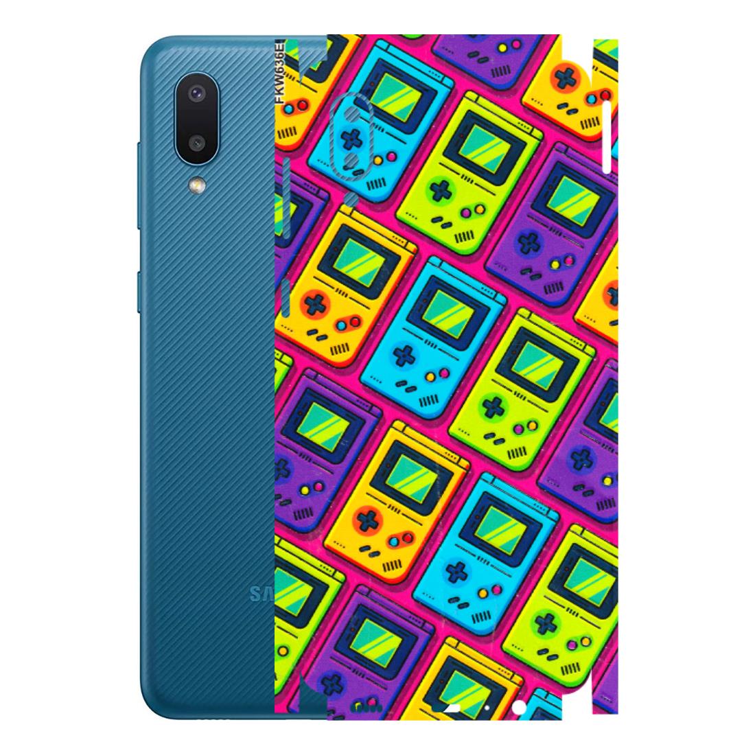 Samsung M/F/Note/Flip and C Phone Skins (All Models) - Gameboy Colourful - 3D Embossed Finish (L-266) Samsung Galaxy M02