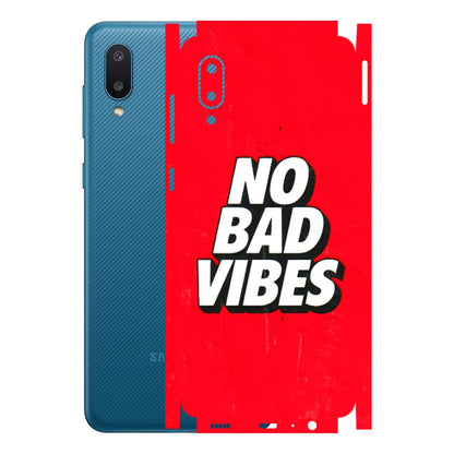 Samsung M/F/Note/Flip and C Phone Skins (All Models) - No Bad Vibes - 3D Embossed Finish (L-280) Samsung Galaxy M02