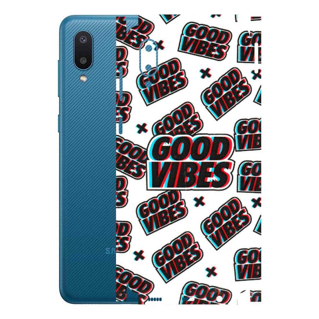 Samsung M/F/Note/Flip and C Phone Skins (All Models) - Good Vibes - 3D Embossed Finish (L-282) Samsung Galaxy M02