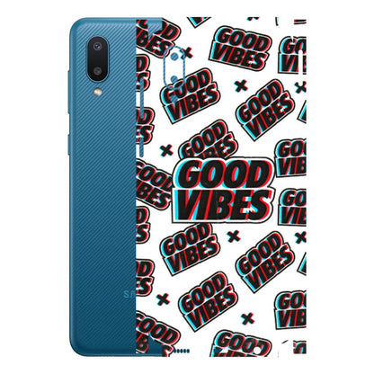 Samsung M/F/Note/Flip and C Phone Skins (All Models) - Good Vibes - 3D Embossed Finish (L-282) Samsung Galaxy M02