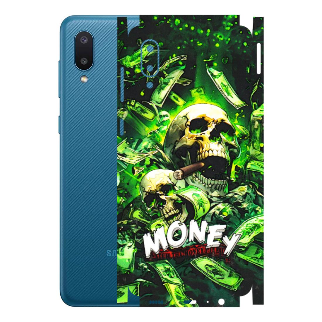 Samsung M/F/Note/Flip and C Phone Skins (All Models) - Skull Money - 3D Embossed Finish (L-303) Samsung Galaxy M02