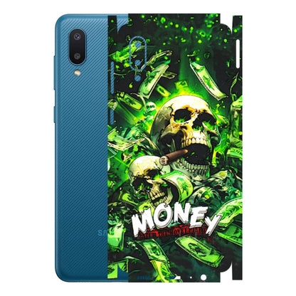 Samsung M/F/Note/Flip and C Phone Skins (All Models) - Skull Money - 3D Embossed Finish (L-303) Samsung Galaxy M02
