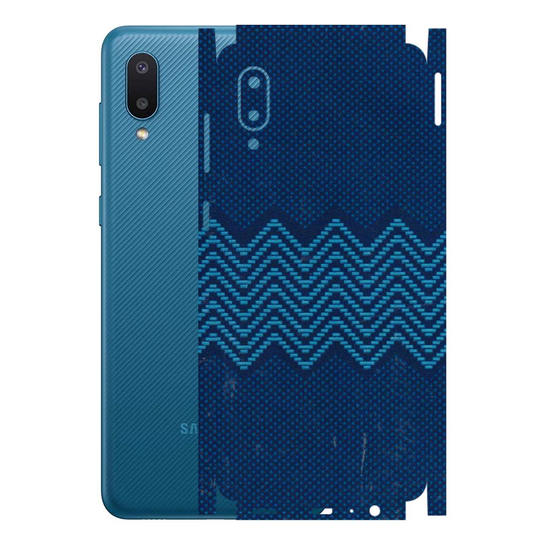 Samsung M/F/Note/Flip and C Phone Skins (All Models) - Blue Sober Waves - 3D Embossed Finish (L-306) Samsung Galaxy M02