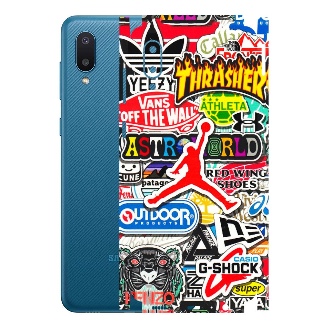 Samsung M/F/Note/Flip and C Phone Skins (All Models) - Multi Brands Sticker Graffiti - 3D Embossed Finish (L-37) Samsung Galaxy M02