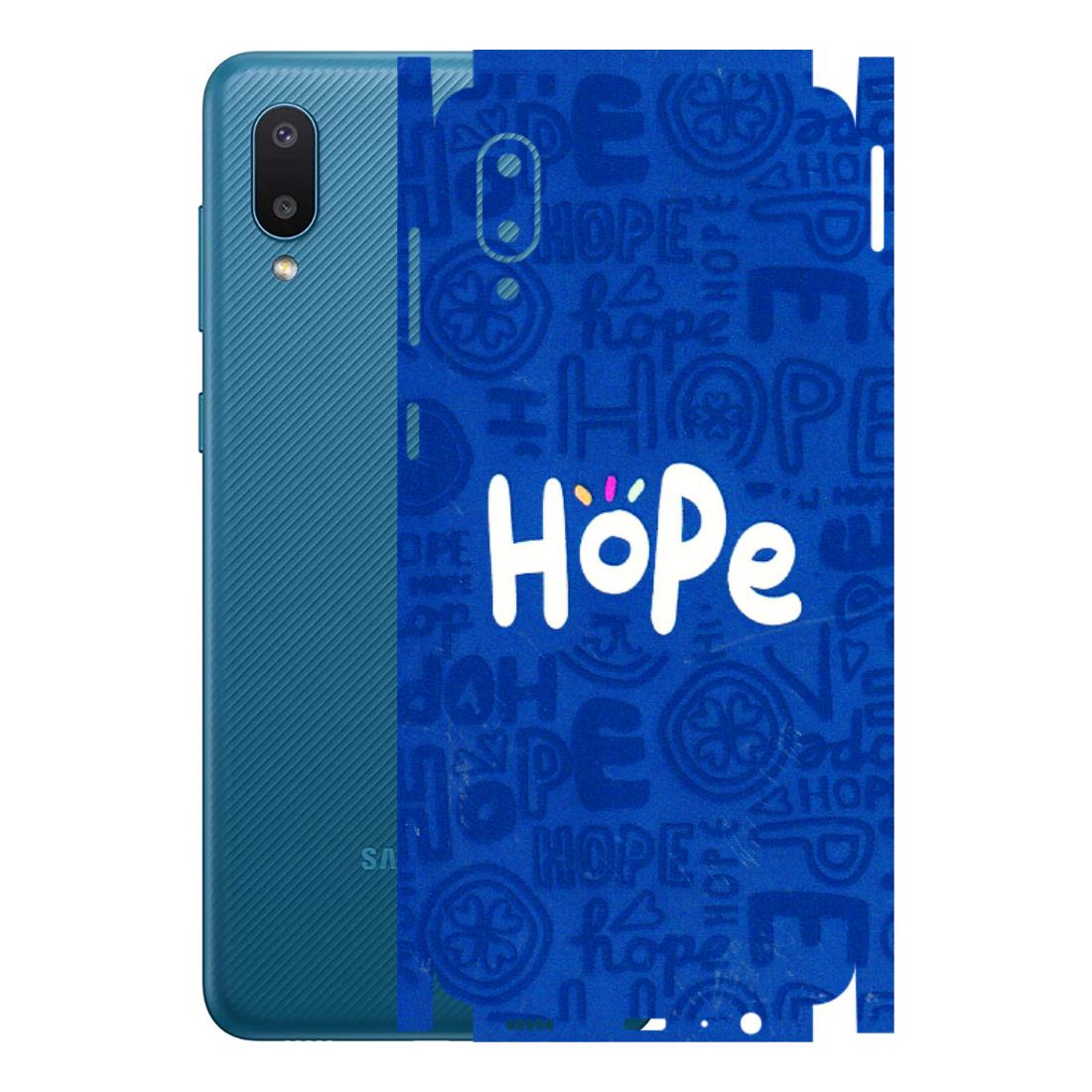 Samsung M/F/Note/Flip and C Phone Skins (All Models) - Hope Doodles Blue - 3D Embossed Finish (L-43) Samsung Galaxy M02