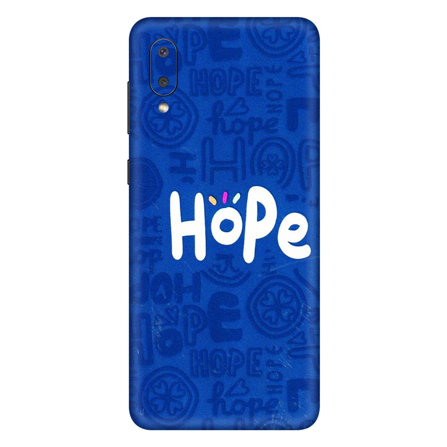 Samsung M/F/Note/Flip and C Phone Skins (All Models) - Hope Doodles Blue - 3D Embossed Finish (L-43) Samsung Galaxy M02