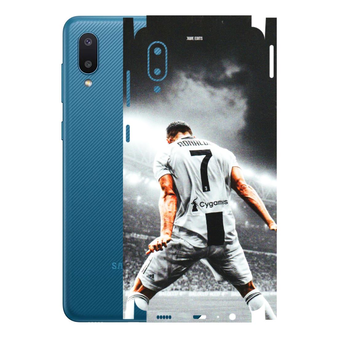 Samsung M/F/Note/Flip and C Phone Skins (All Models) - Ronaldo CR7 Crazy - 3D Embossed Finish (L-44) Samsung Galaxy M02